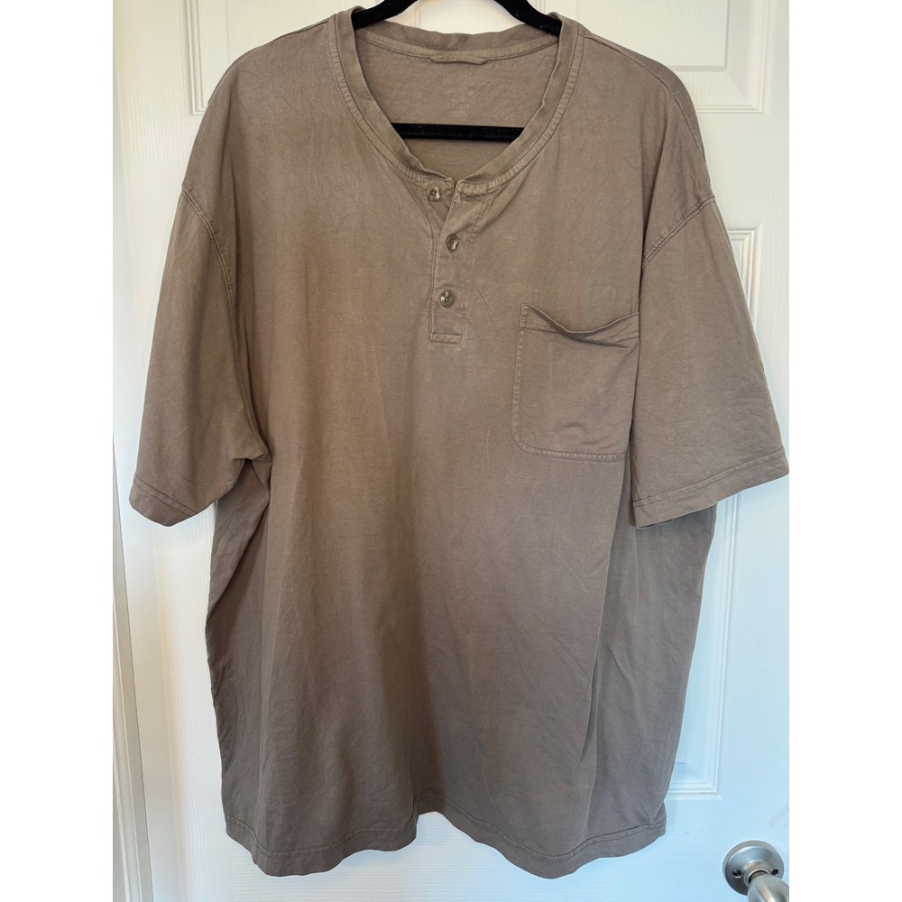 Redhead Brand Co Mens Brown Short Sleeve Henley Pocket T-Shirt Size XL